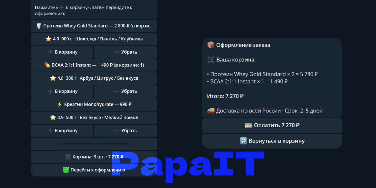 Чат-бот для интернет-магазина спортпита: конверсия +23% за первый месяц